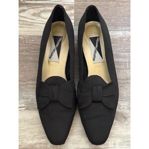 Mootsies Tootsies Elegant Black Bow Flats Classic Pointed Toe SlipOn‎ Loafers 11